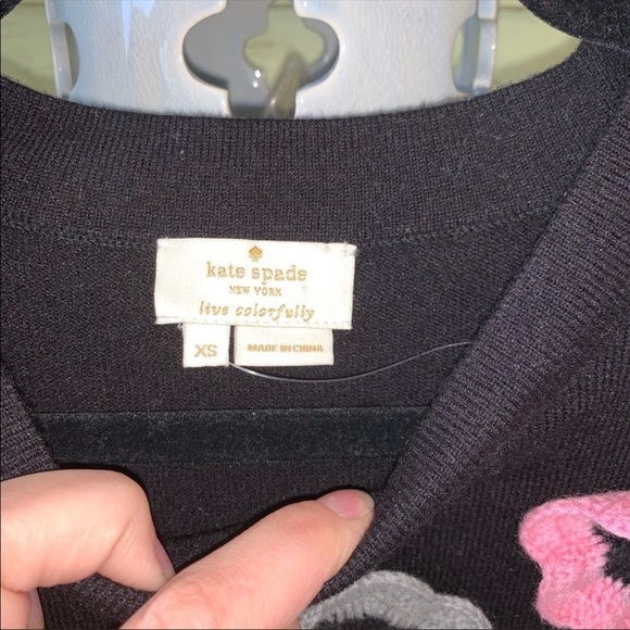 Kate Spade Floral Crochet Accent Bell Sleeve Peplum Sweater Small Wool NWOT - Picture 5 of 7